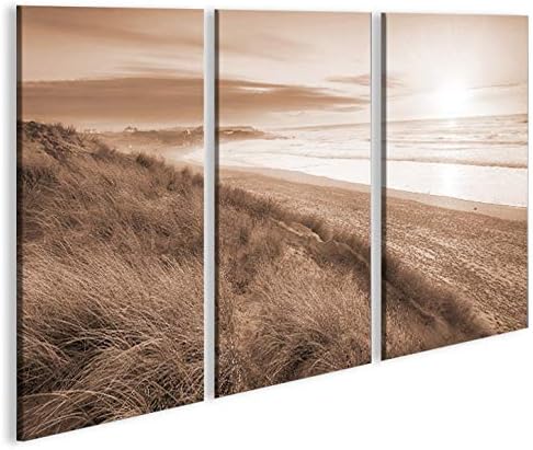 islandburner Bild Bilder auf Leinwand Dünen Sepia Nordseestrand 3p XXL Poster Leinwandbild Wandbild