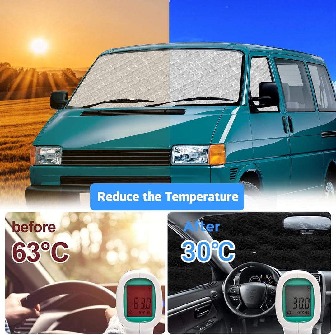 Thermomatte Fahrerhaus passend für VW T4, Luxus Thermomatten Fahrerhaus Innen Temperaturkontrollschu