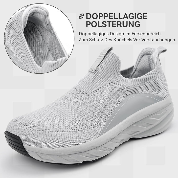 Sosenfer Schuhe Herren Laufschuhe Slip On Sneaker Leichte Atmungsaktiv Sportschuhe Bequem Turnschuhe