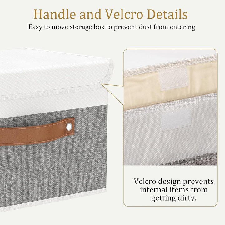 OUTBROS 3 Stück Aufbewahrungsboxen mit Deckel, 38 x 25 x 25 cm, faltbare Stoffboxen, Aufbewahrungskö