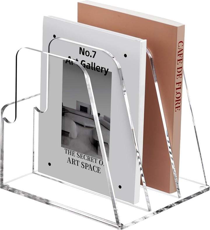SANRUI Acryl Stehsammler, Stabiler Aktenhalter, Schreibtisch Organizer, Buchstütze für Büro, Schule,