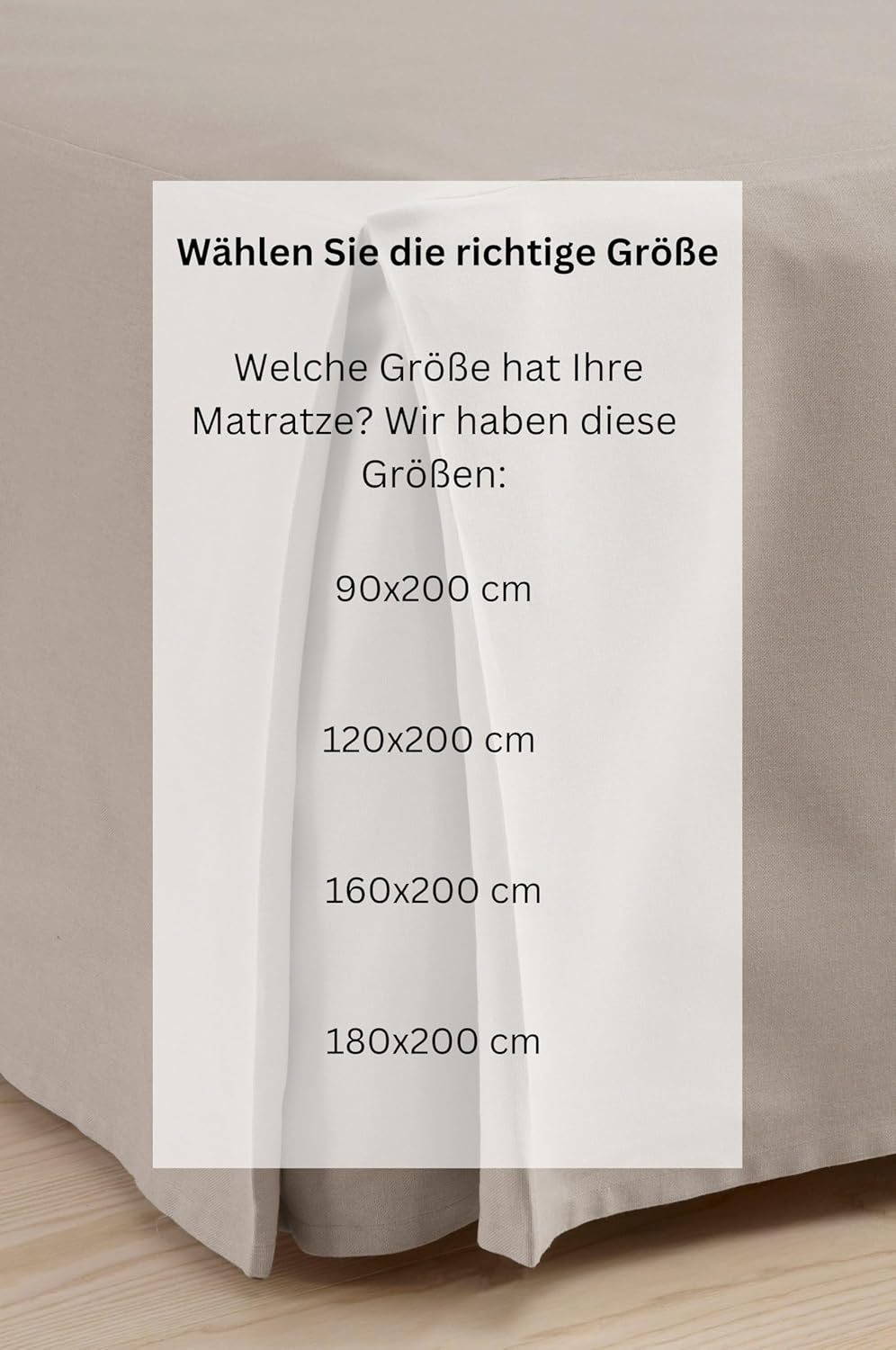 Jotex Colour Betthusse - 100% hochwertige Bio-Baumwolle Bettrock, Höhe 45 cm - Graubeige, 160 x 200