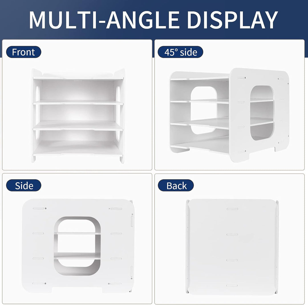 Schreibtisch-Organizer, Briefablage, Dokumentenhalter, A4-Papierablage, für Zuhause, Büro, Schule, 4