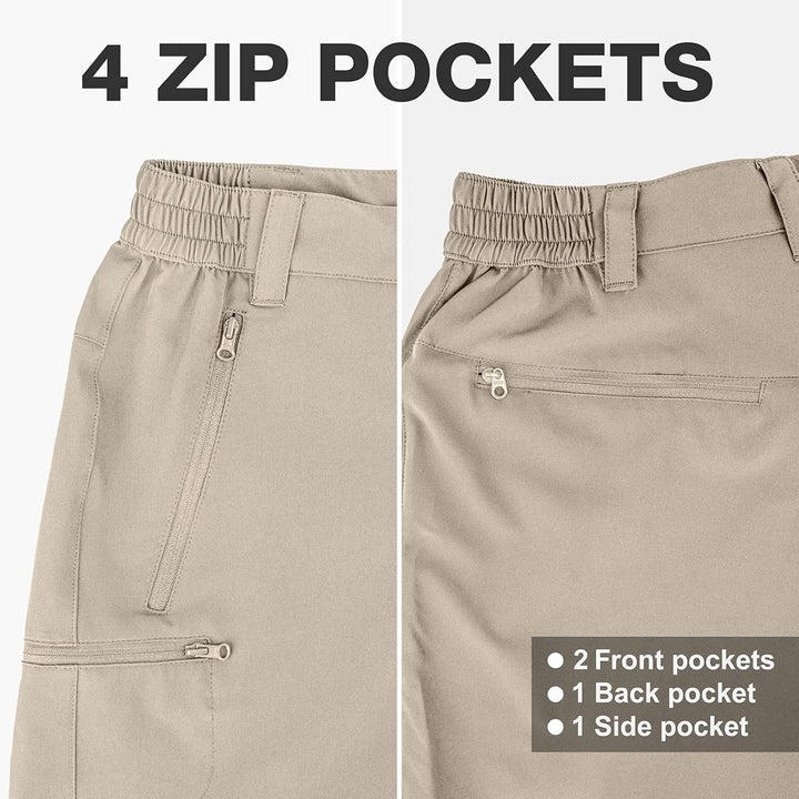 33,000ft Wanderhose Damen Kurz, Cargo Shorts Bermuda Stretch Leichte Laufshorts Sommer UPF50+ Kurze