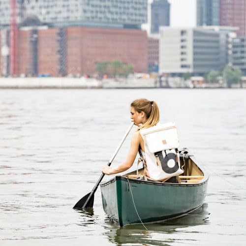 360° Grad Landgang Rucksack Segeltuch weiss mit Zahl grau