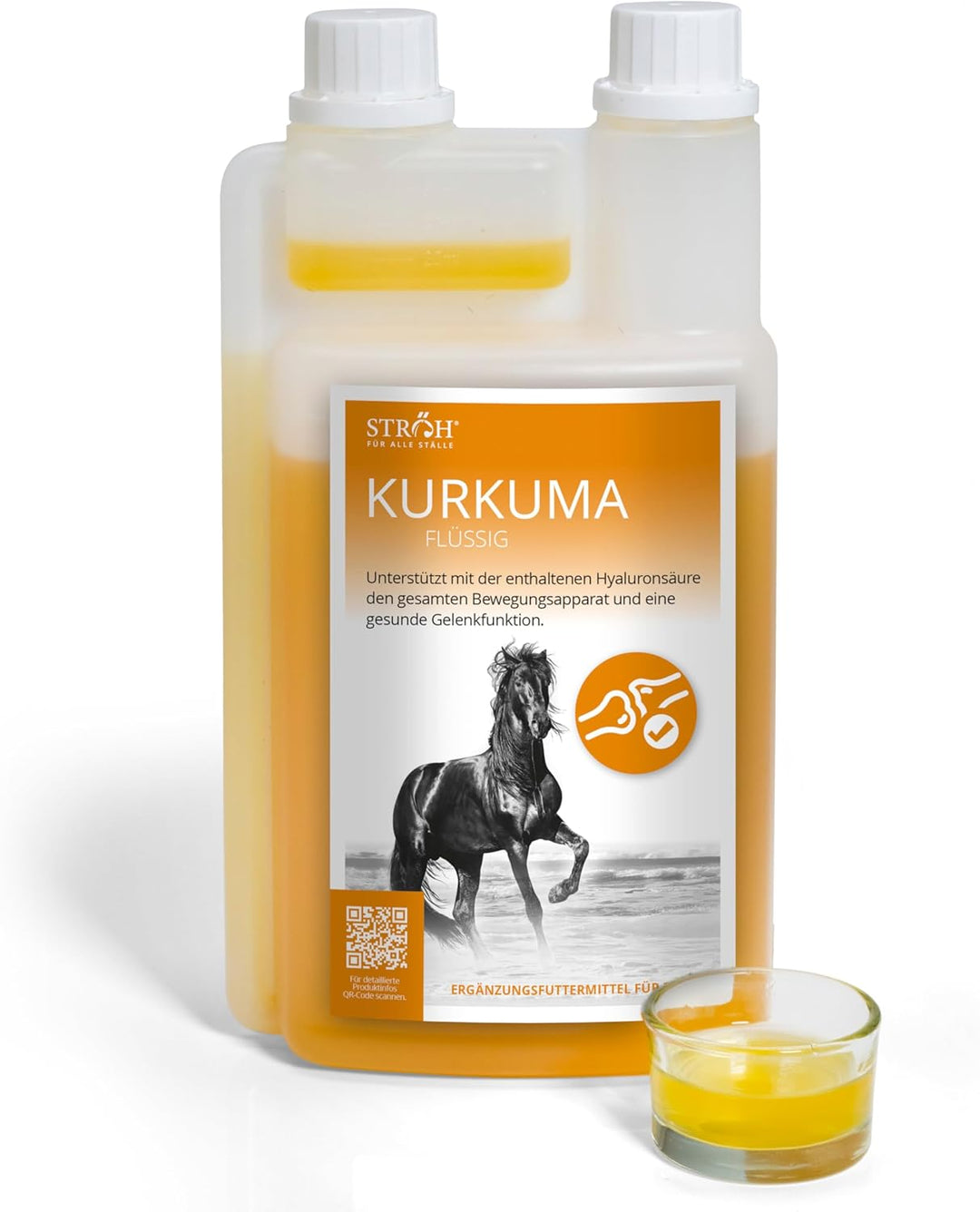 STRÖH Kurkuma für Pferde (1l Dosierflasche) • Für eine gesunde Gelenkfunktion beim Pferd • Stärkt Kn