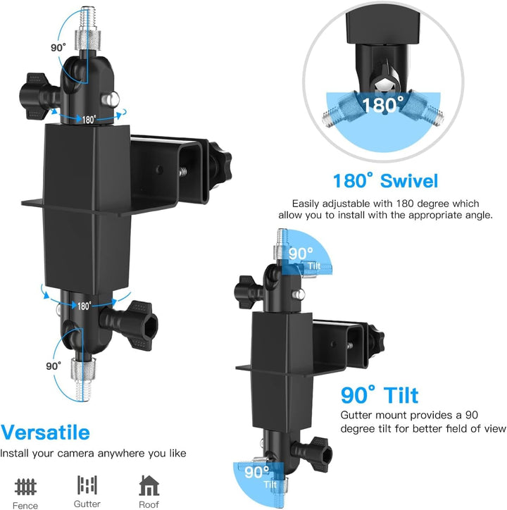 HOLACA 2-in-1 Universal-Dachrinnenhalterung Kamera Halterung Kompatibel mit Spotlight Kamera Plus/Pr