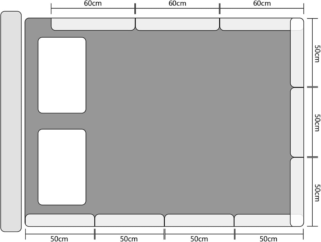 Ansobea 50x28cm Bettgitter Rausfallschutz Babybettgitter, Kinderbettgitter 5-Loch Höhenverstellbar,