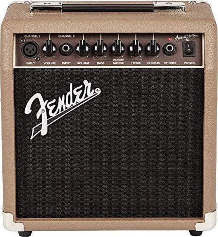 Fender Acoustasonic 15 – 15W Combo Akustik-Amp – Geeignet für akustische Gitarre 15W Single, 15W Sin