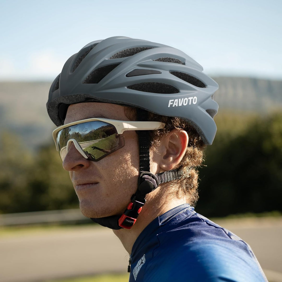Favoto Fahrradhelm für Erwachsene Fahrrad Helmet mit Abnehmbarer Innenfutter Verstellbar Rennradhelm