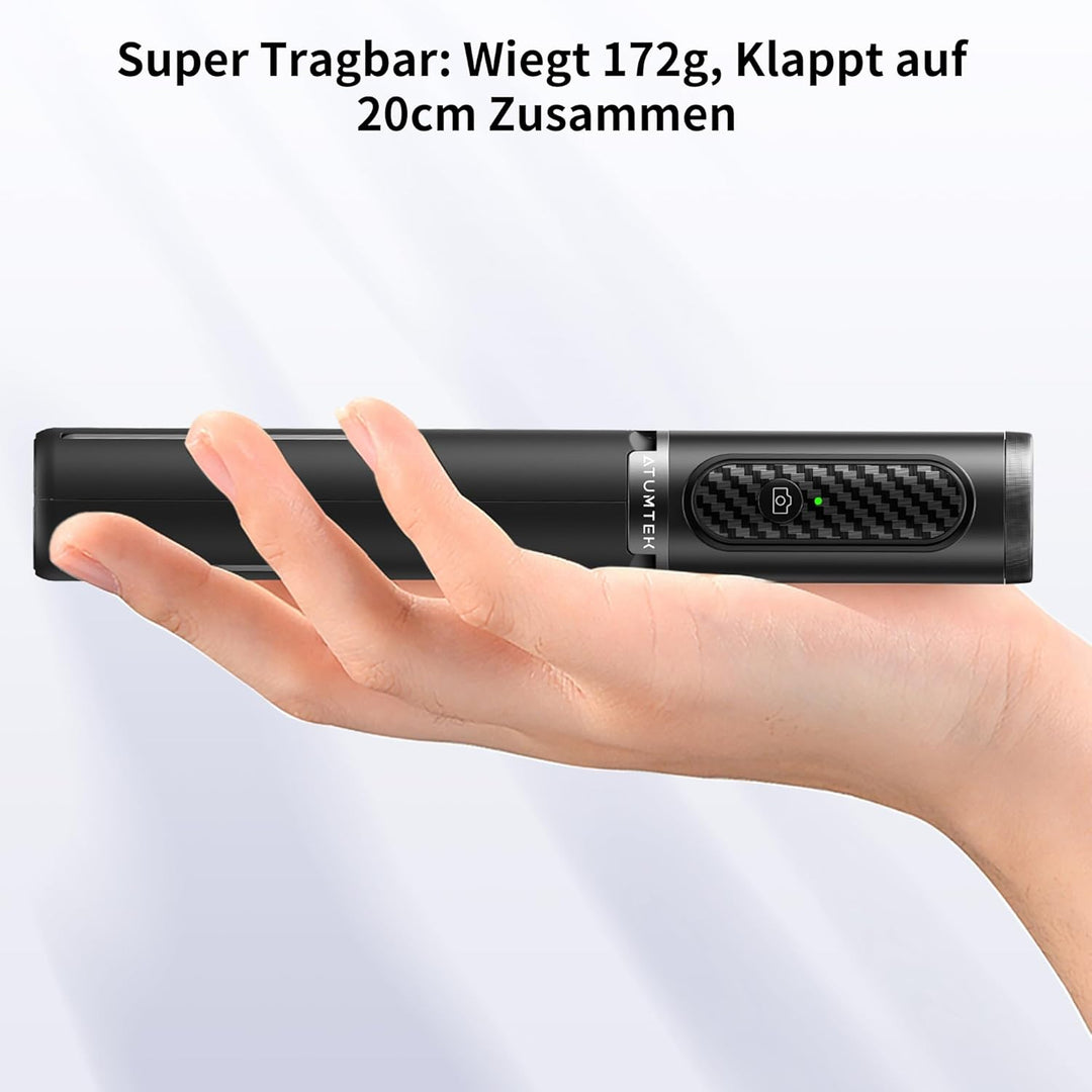 ATUMTEK Bluetooth Selfie-Stick Stativ, 3 in 1 Aluminium Selfie Stange, 360° Drehbar, mit Kabelloser
