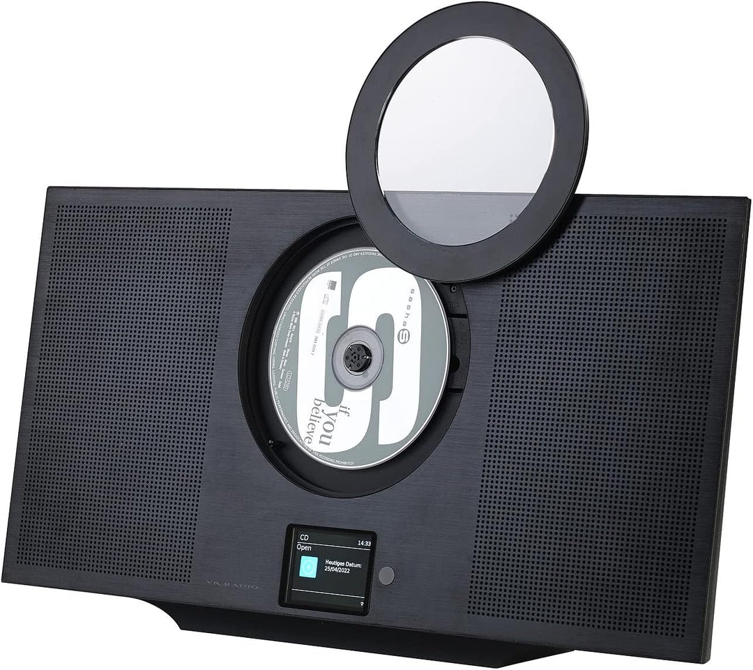 VR-Radio DAB Radio mit MP3 Player: Stereoanlage, Alu, Internet-Radio/CD/DAB+/Bluetooth, 60W, DSP, sc
