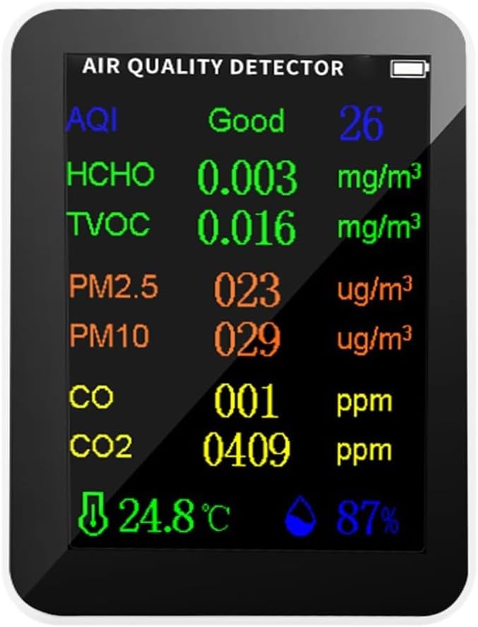 SPORTARC Luftqualitätsmessgerät 10 in1 PM2.5 PM10 HCHO AQI Temperatur Luftfeuchtigkeit Tester