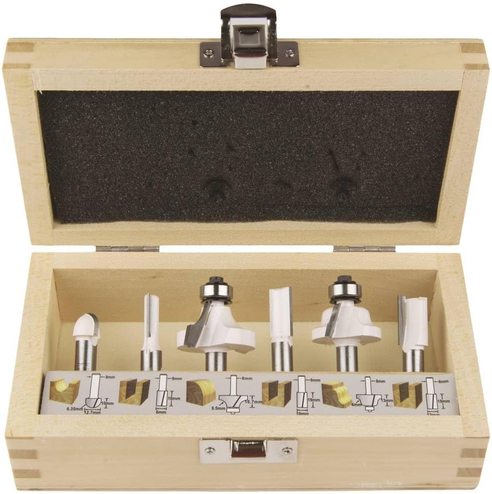 Makita Fräser-Set, 8 mm, 6 Stück, D-53540, 38x530 mm