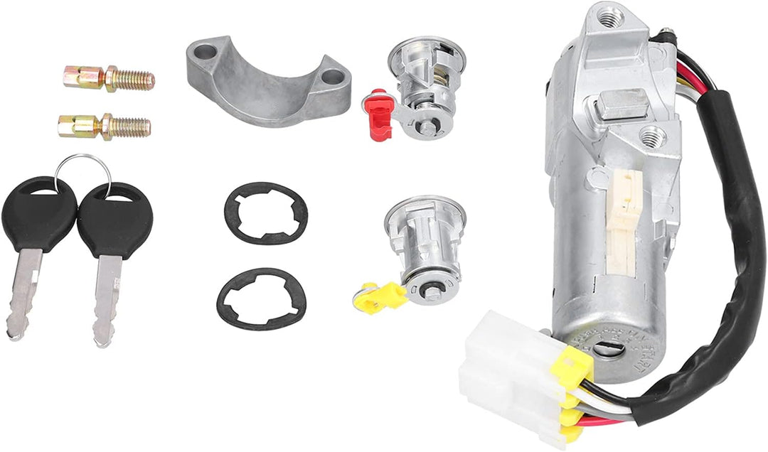 Zündschloss, ABS Metall Auto Zündschloss Schalter Tür Kofferraumschloss Set Ersatz für Nissan Navara