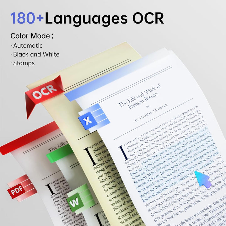 CZUR 14MP Buchscanner Faltbarer, Tragbar Dokumentenkamera, Dokumentenscanner mit OCR, für Windows un