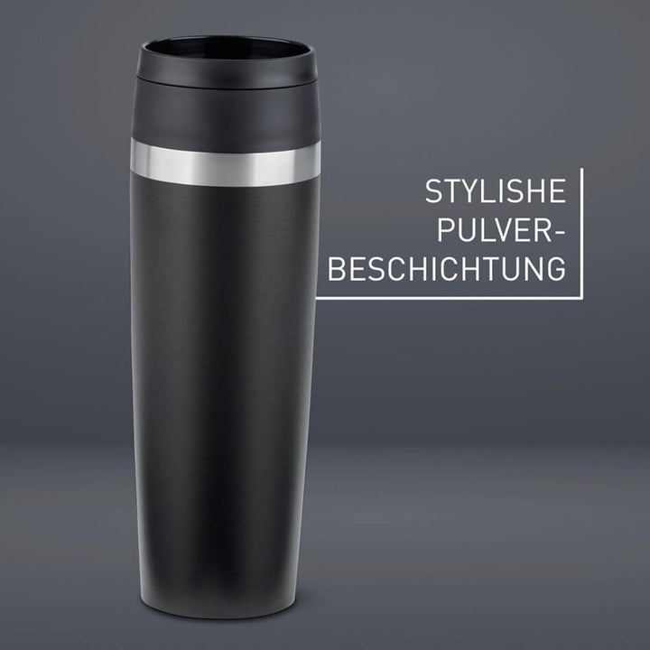 EMSA N2023550 Travel Mug Classic 0,5 Liter , neuer Komfort-Schraubverschluss , Edelstahl , 6h heiss