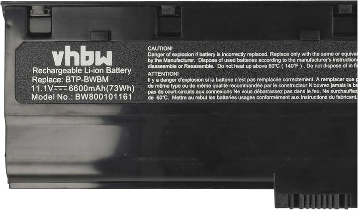 vhbw Akku kompatibel mit Medion Akoya MD96582, MD96640, MD96663 Notebook (6600mAh, 11,1V, Li-Ion)