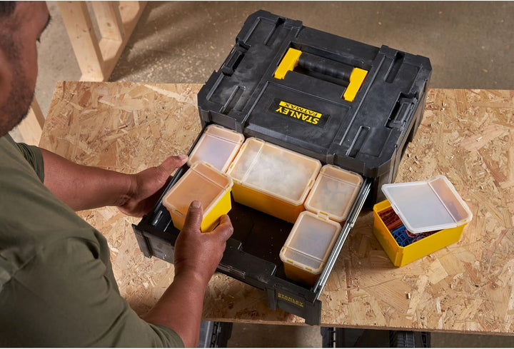 STANLEY Werkzeugbox / Werkzeugkoffer leer Werkzeugkasten - Werkzeugkiste (mit grosser, leichtgängige