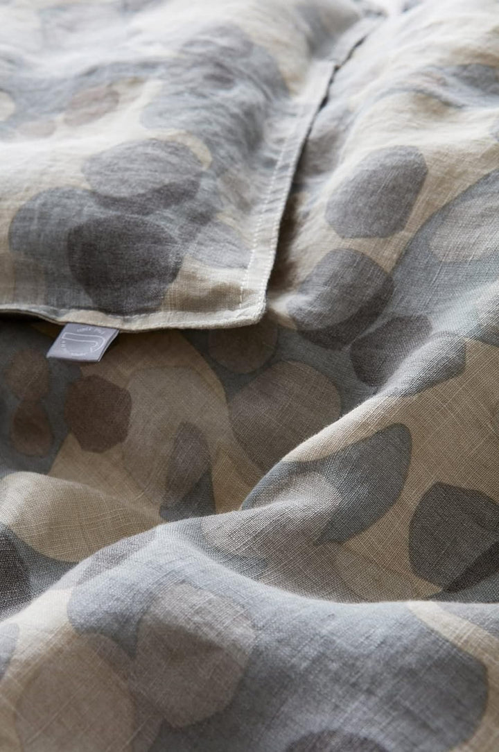 Jotex Mini Baby-Bettwäsche, 100% Leinen, Grau/Grün 70x80 Grau/Grün, 70x80 Grau/Grün