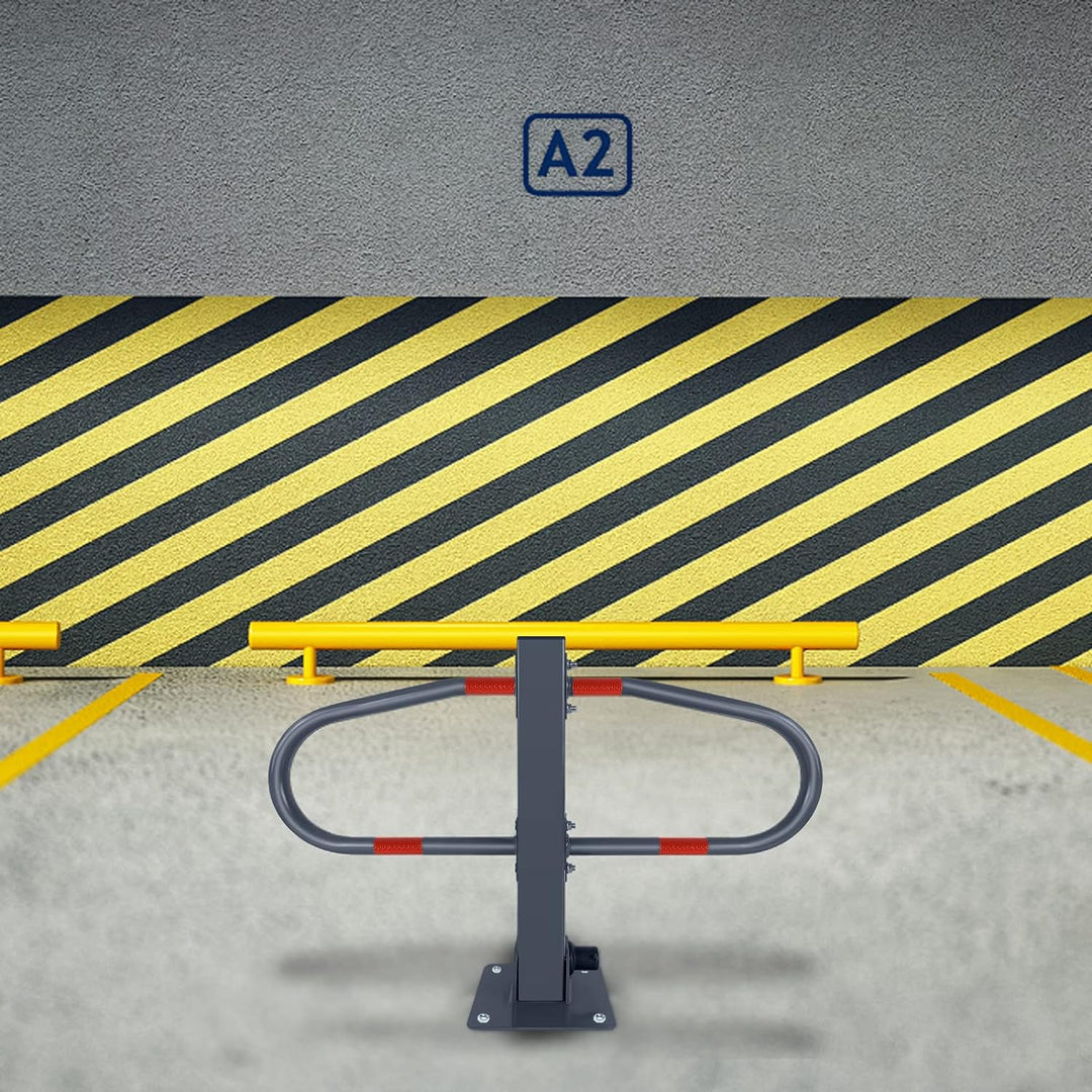 NAIZY Parkpfosten klappbar Parkplatzsperre mit 3 Schlüssel & Reflektierende Aufkleber Parkbügel 73x5