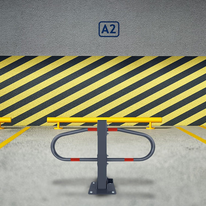 NAIZY Parkpfosten klappbar Parkplatzsperre mit 3 Schlüssel & Reflektierende Aufkleber Parkbügel 73x5