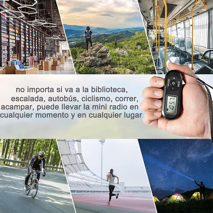 Mini Radio Tragbare FM mit digitaler LCD-Digitalanzeige, Kopfhörer, Pocket-Walkman-Radio mit Voreins