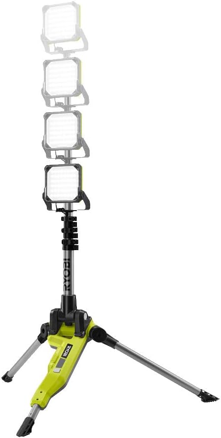 RYOBI 18 V ONE+ Akku-Stativ-LED Strahler R18TL-0 (48 LEDs, max. Lumen 2700, Leuchtweite bis zu 10m,