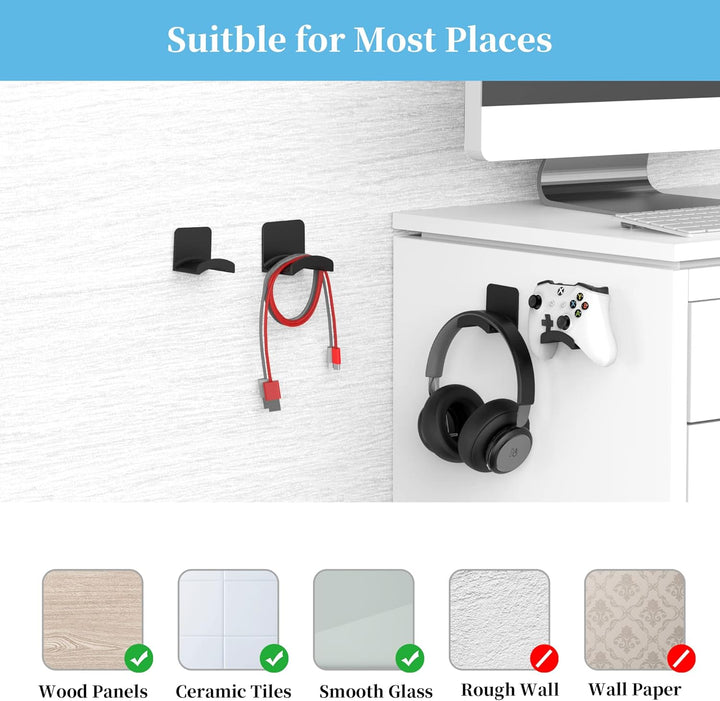 Cozycase Universal Kopfhörer Halter mit starkem Klebeband Premium Headset Halterung Wandhalterung TP