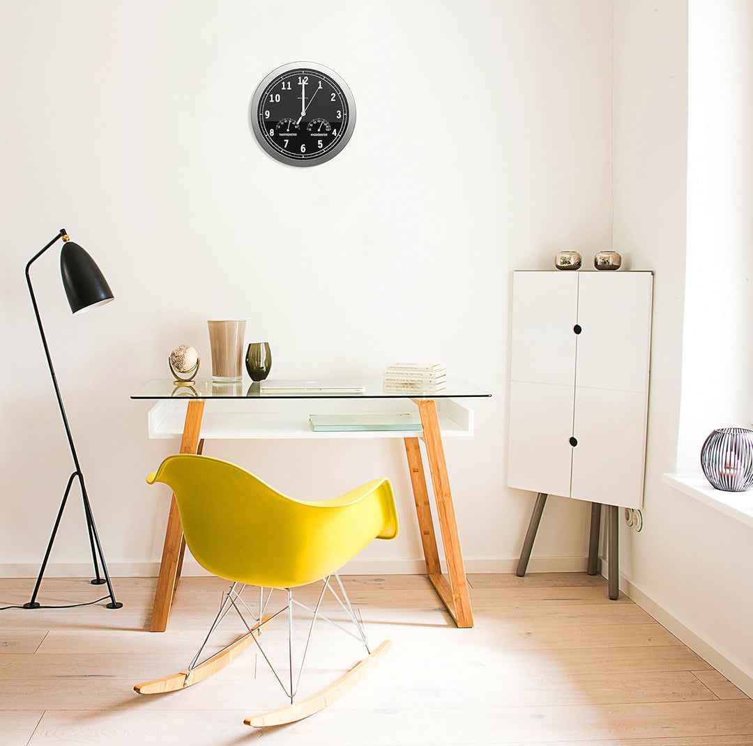 bonVIVO Funk Wanduhr ohne Tickgeräusche Grosse Küchenuhr Funkuhr für Wand in Bad Büro Home Office Wo