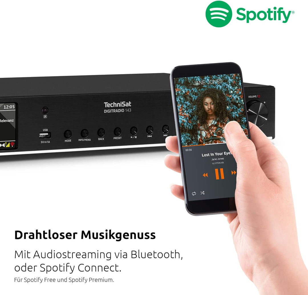 TechniSat DIGITRADIO 143 (V3) – HiFi-Tuner Internetradio (DAB+ Digital-Radio, Bluetooth-Audio-Stream