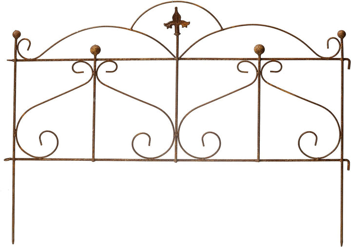 ecosoul Beetzaun Gartenzaun Rankhilfe Metall Eisen Rost Deko 50cm hoch x 60cm lang Zaun Zaunelement