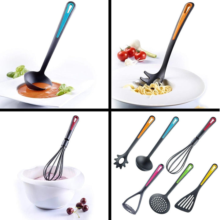 Westmark Küchenhelfer-Set, 6-tlg, Pfannenwender, Schaum-, Spaghettilöffel, Suppenkelle, Kartoffelsta