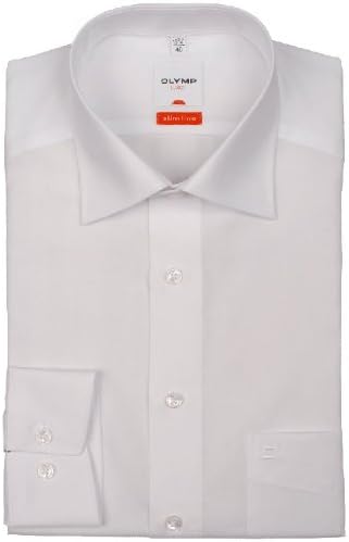 OLYMP Herren Businesshemd Luxor, Männer Oberhemd,Extra Langer Arm,Uni,modern fit 38 Weiss, 38 Weiss