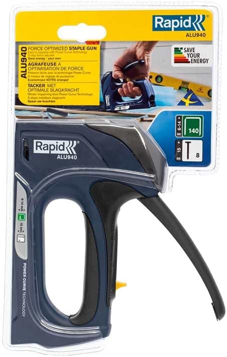 Rapid Handtacker ALU940 für Holz und Folien, 65 % leichter auszulösen, für Klammern Typ 140, 6-14mm