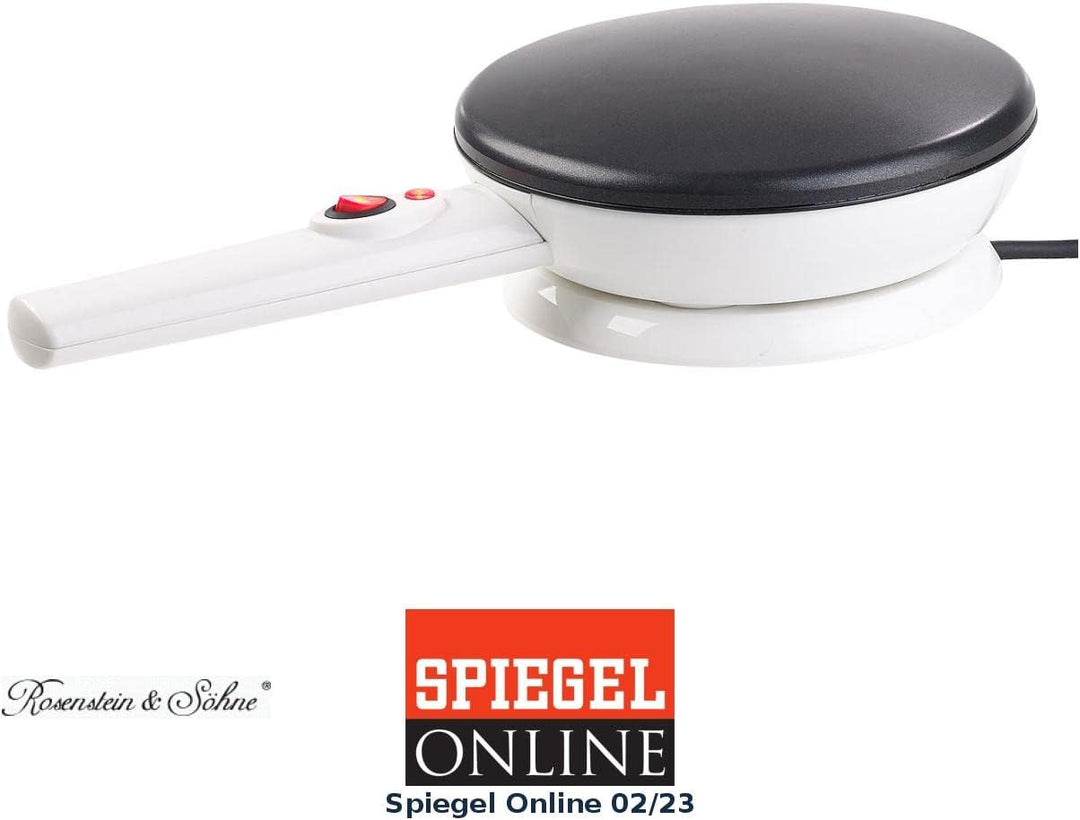 Rosenstein & Söhne Crepes Maker: Kabelloser Crêpes-Maker, Anti-Haft, Temperatur-Automatik, 20 cm, 80
