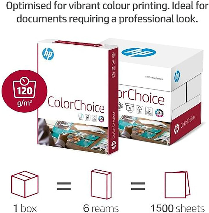 HP Farblaserpapier, Druckerpapier Colorchoice CHP 762 - 120 g, DIN-A3, 1500 Blatt (6x250), weiss A3