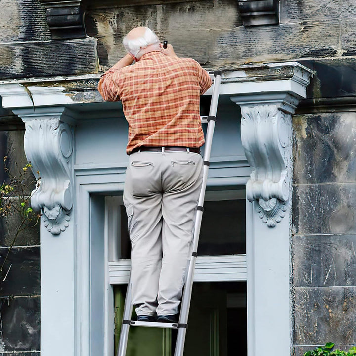 Ansobea Teleskopleitern Ausziehbare Leiter 3.8m Leiter ausziehbar teleskopleiter bockleiter Groosse