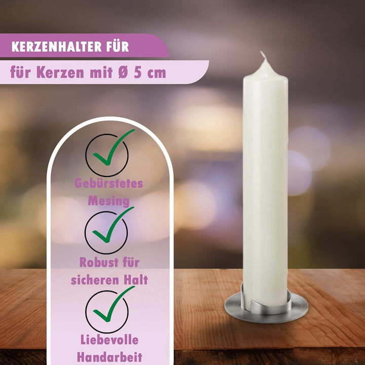 WikaKerzen Kerzenleuchter für Kerzen - Kerzenständer in Silber & Gold gebürstetem Messing Metall - K