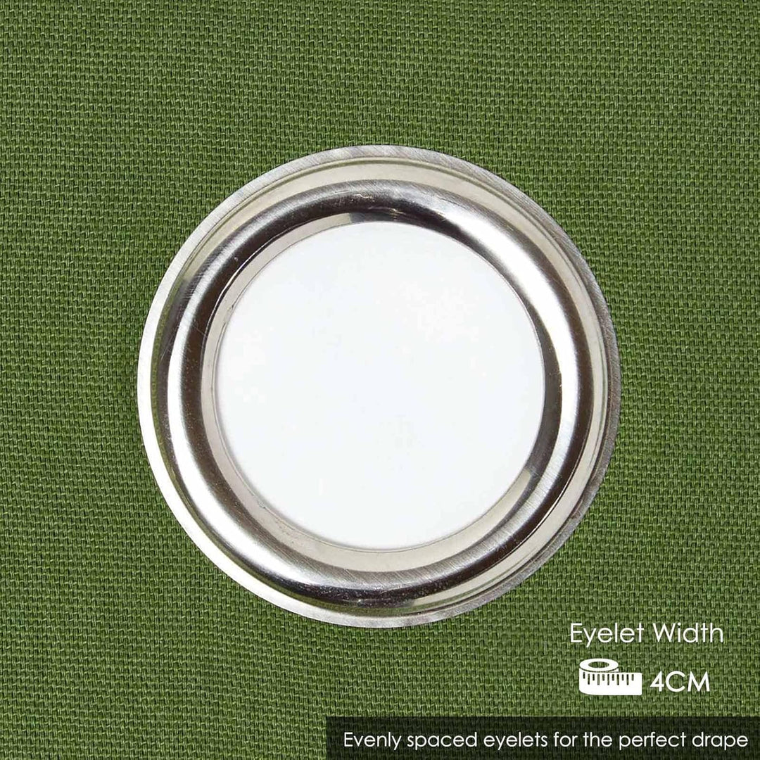 Homescapes 2er Set eifarbige Ösen Gardinen je B137 x L182 cm aus 100% Baumwolle, blickdichte Vorhäng