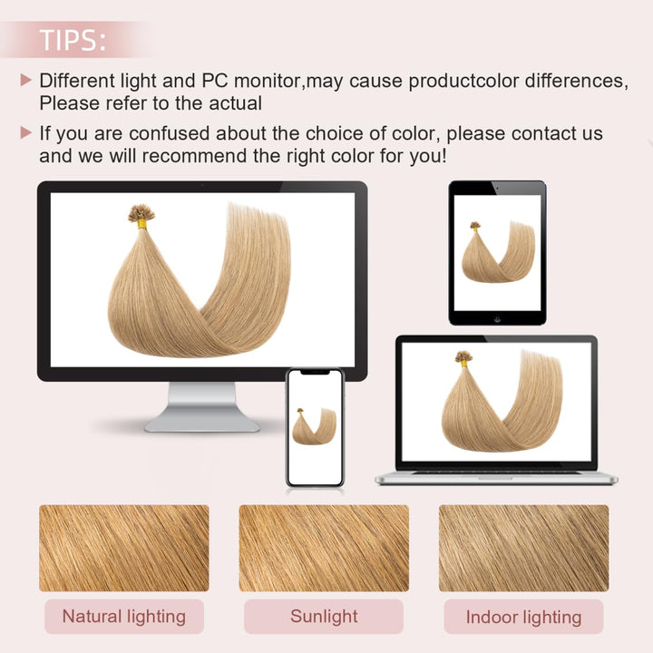 Silk-co Haarteile Echthaar Bonding Extensions Echthaar 1g Keratin U Tip Haarverlängerung Glatt Weich