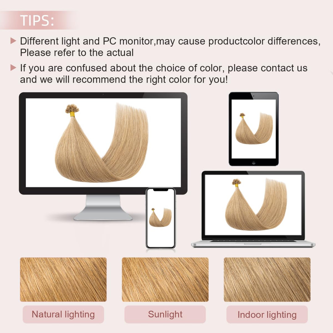 Silk-co Haarteile Echthaar Bonding Extensions Echthaar 1g Keratin U Tip Haarverlängerung Glatt Weich