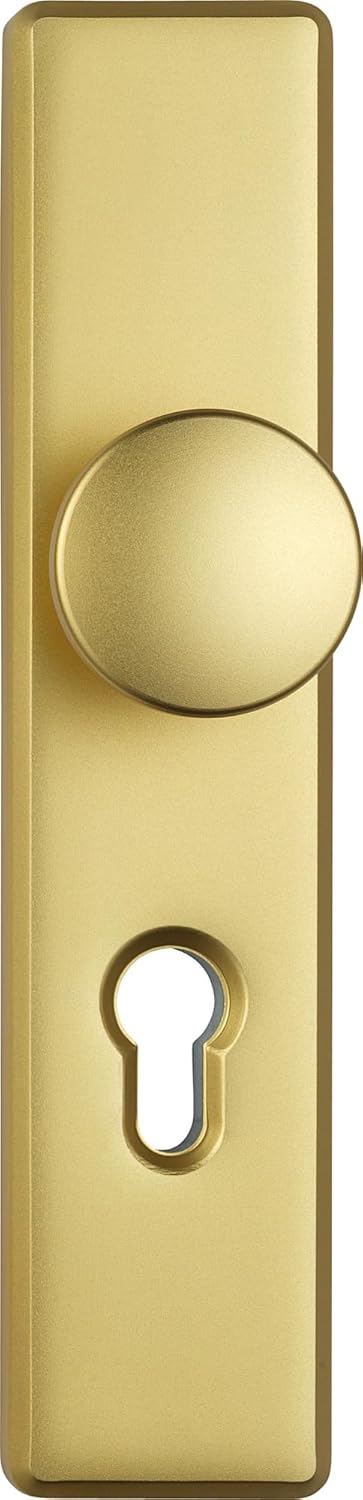ABUS Tür-Schutzbeschlag KLS114 F3 messing mit beidseitigem Drücker 08297 F3 Messing Beidseitiger Drü