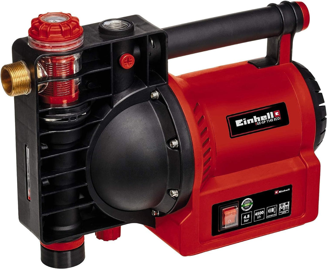 Einhell Gartenpumpe GE-GP 1145 ECO (1.100 W, 4500 L/h max. Förrdermenge, Wasserfüll-/Schmutz-/Saugan