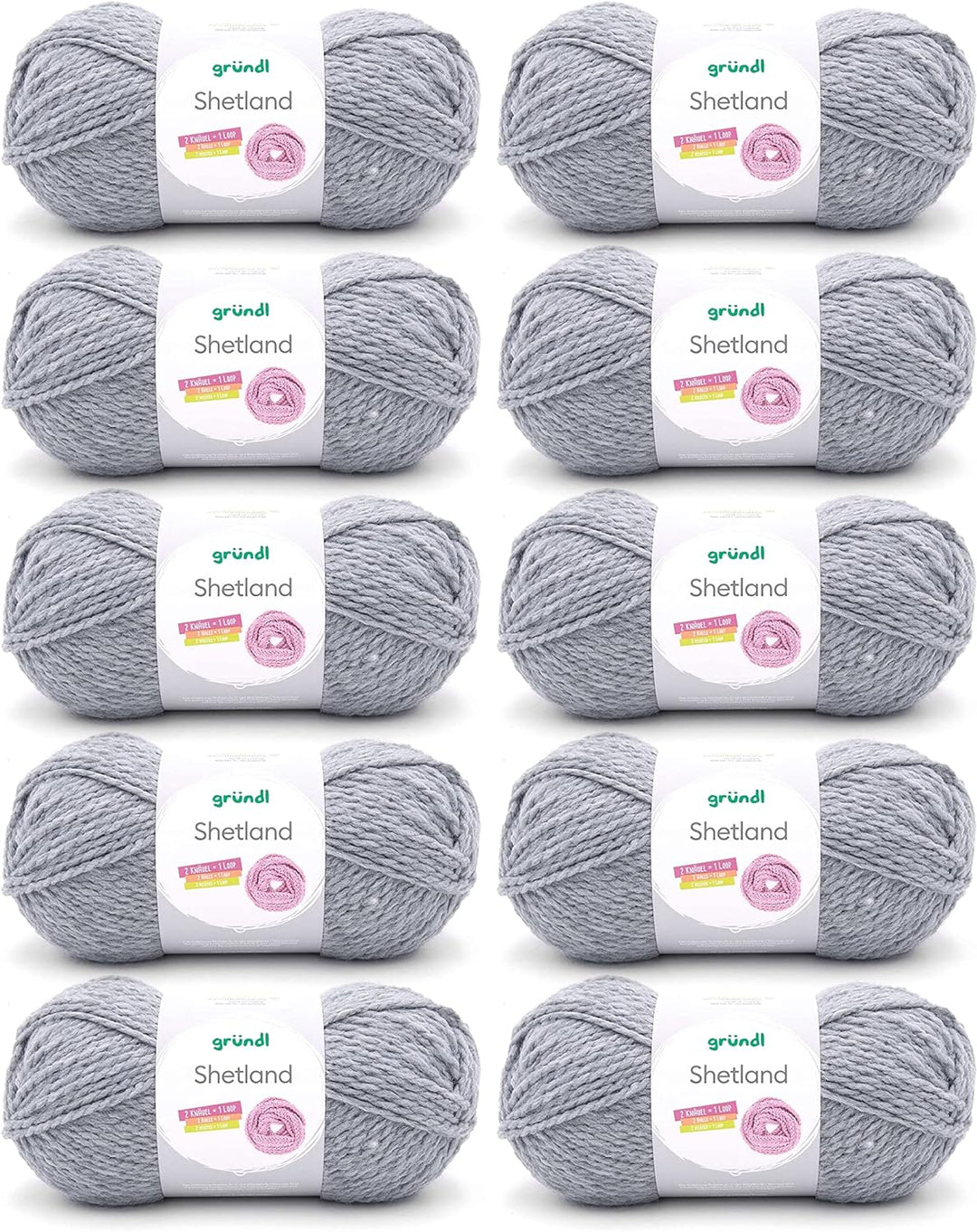 Gründl Shetland Wolle (modisches und weiches Strickgarn aus 80% Polyacryl und 20% Wolle, 100 g / 170