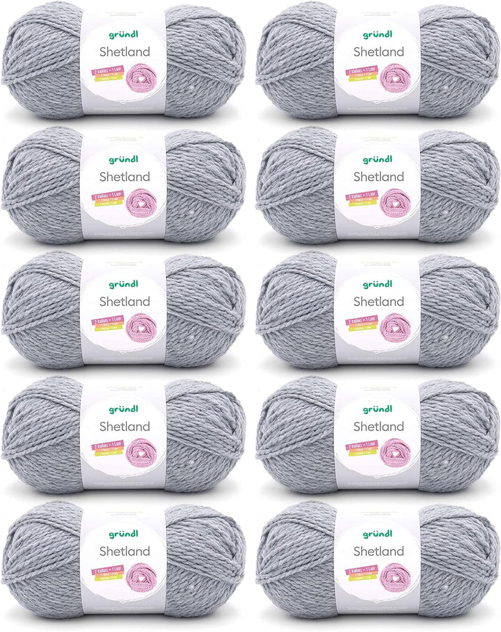 Gründl Shetland Wolle (modisches und weiches Strickgarn aus 80% Polyacryl und 20% Wolle, 100 g / 170