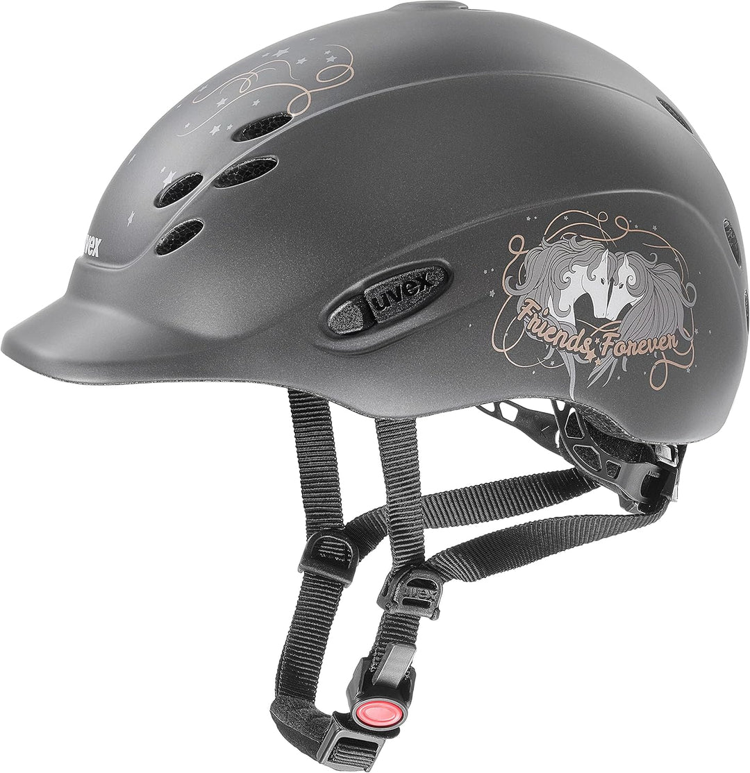 uvex Unisex Jugend, onyxx Reithelm, friends II pink mat 49-54 cm friends II anthracite mat, 49-54 cm