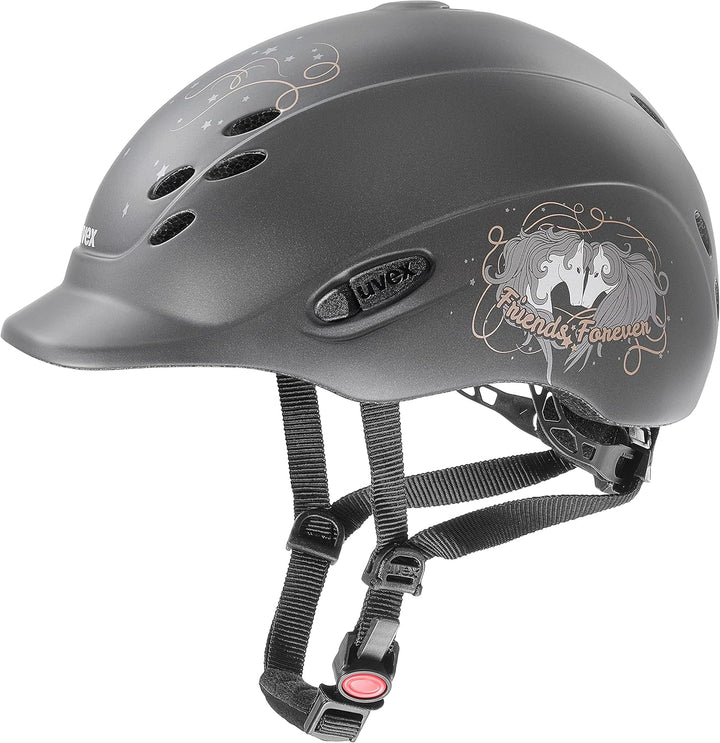 uvex Unisex Jugend, onyxx Reithelm, friends II pink mat 49-54 cm friends II anthracite mat, 49-54 cm