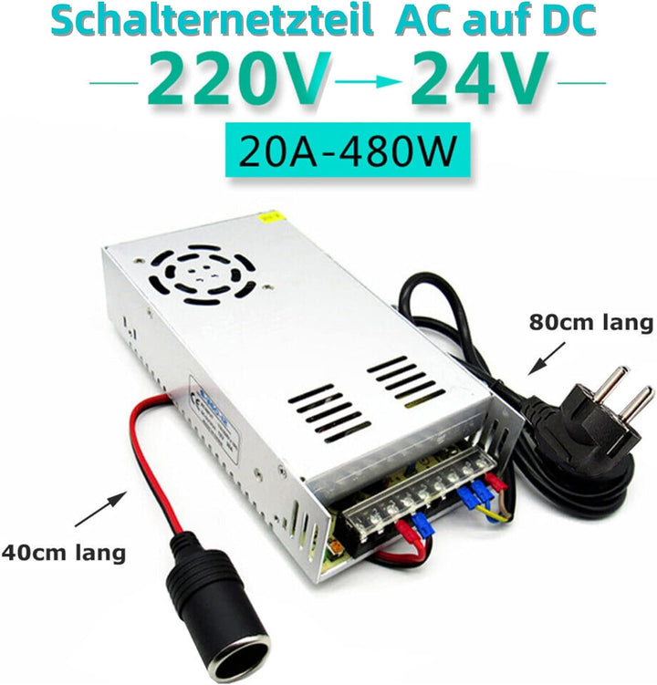 D85CS 480W Schalternetzteil 220V-240V AC auf DC Netzteil 24Volt Transformator Industriell Adapter Ei