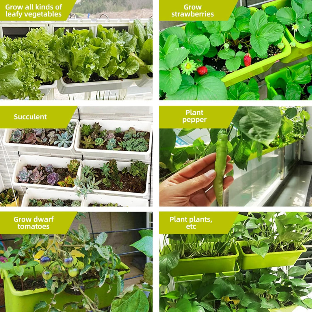 CEIEVER Hängende vertikale Wand Pflanze, Vertikaler Garten Pflanzenwand mit 8 Taschen Platzsparende